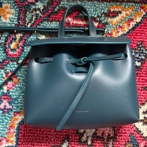 Mansur Gavriel Deep Blue/Green Leather Shoulder Bag